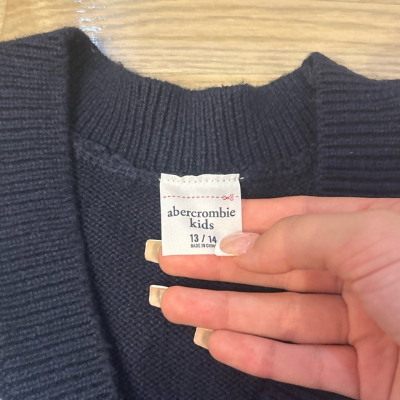 Abercrombie Kids Navy and White Argyle Cardigan - Picture 2 of 4